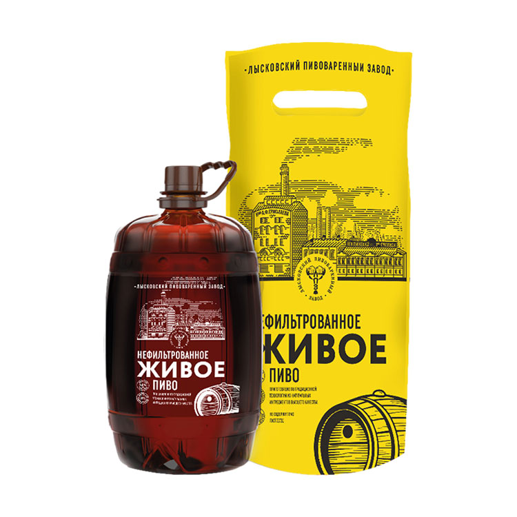 Пиво «Живое нефильтрованное» ПЭТ 1 литр оптом Москва